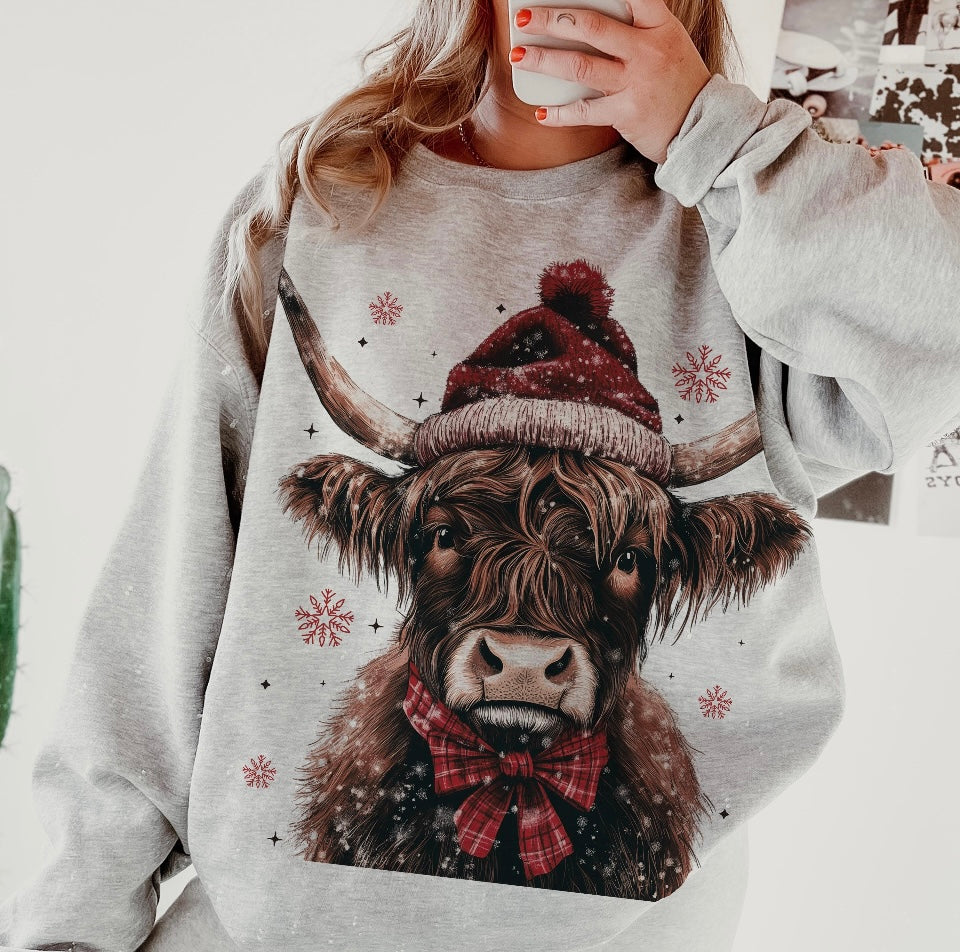 Highland Cow Christmas Sweatshirt