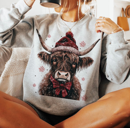 Highland Cow Christmas Sweatshirt