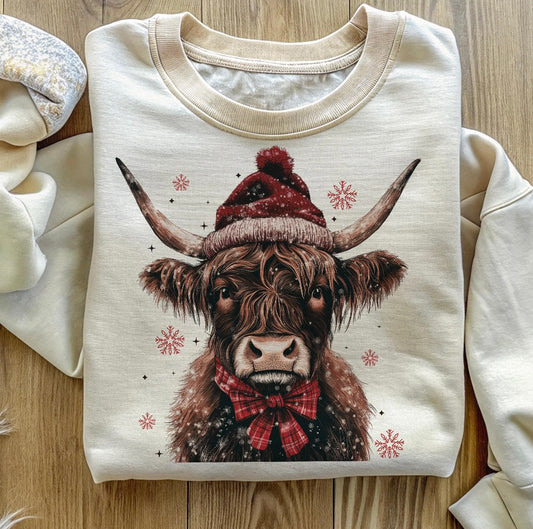 Highland Cow Christmas Sweatshirt