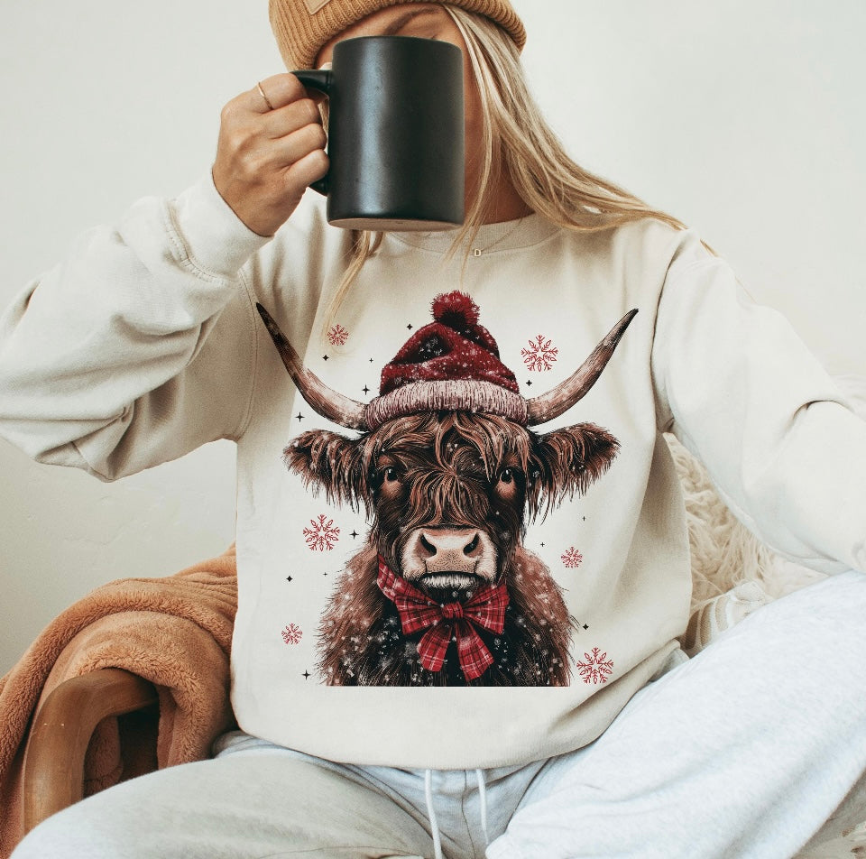 Highland Cow Christmas Sweatshirt